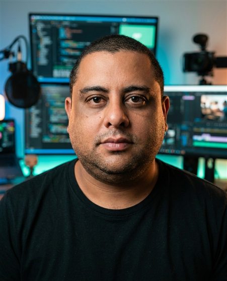 Leonardo Cardoso no ambiente de trabalho